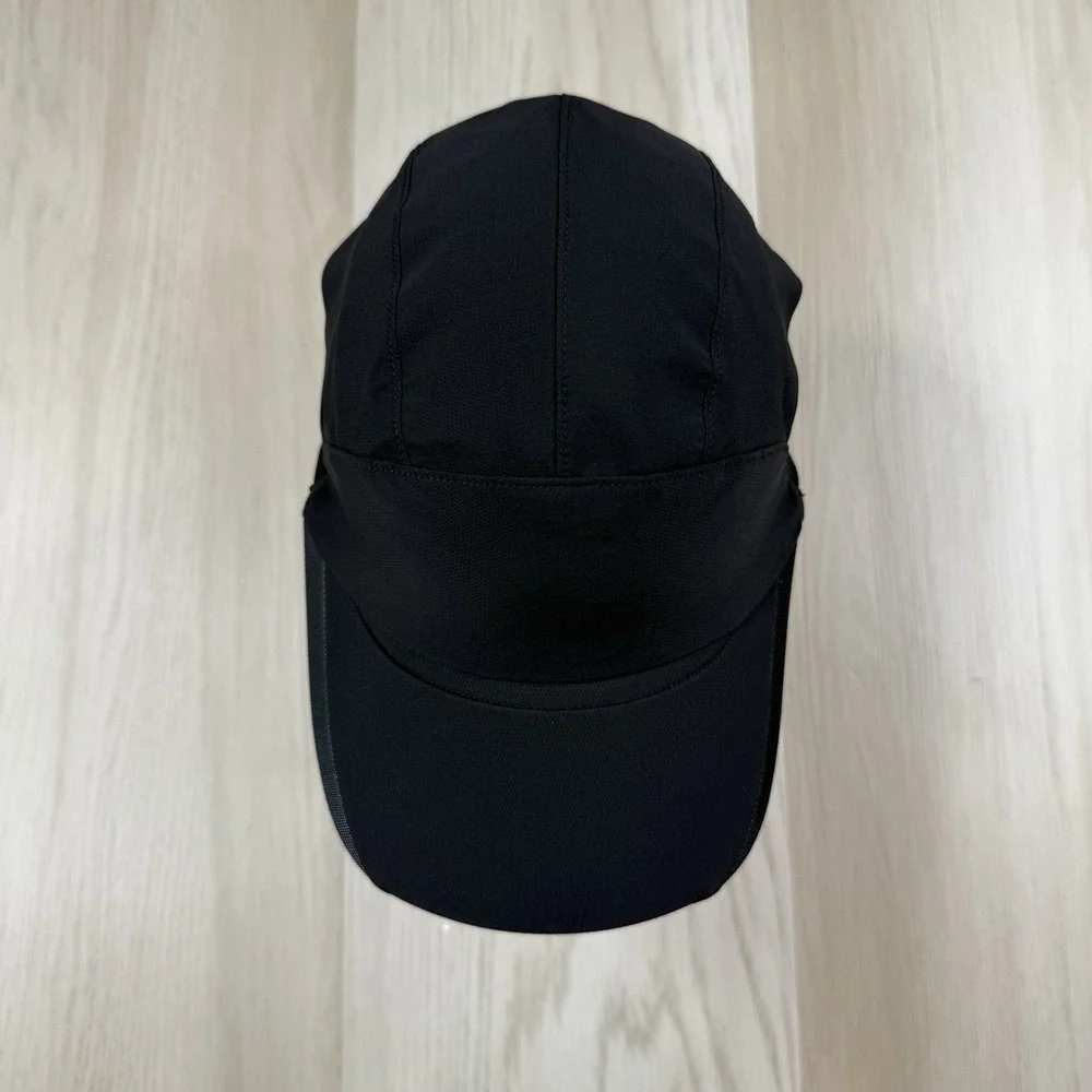Lululemon Cap Mesh Panel Running Hat Black Adjustable String Size L/XL